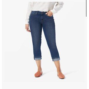 Levis Signature Capri Stretch Jeans Women Size 24 Mid Rise Blue Denim